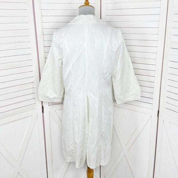 Cabi Artist Style Tunic Long Line Jacket Ivory Medium Pleated Button Front - Picture 5 of 16